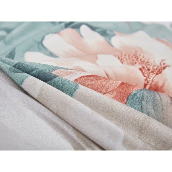 Set copripiumino e federa turchese in microsatinato per letto singolo 3 pezzi 140x200 cm Selma – My House-image-4