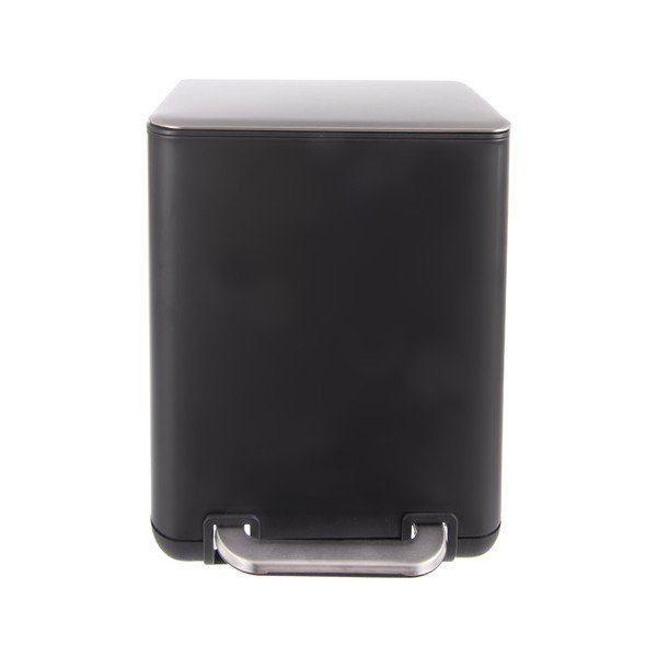 Cestino per la spazzatura nero in acciaio inox con pedale 6 l Black – Orion-image-2