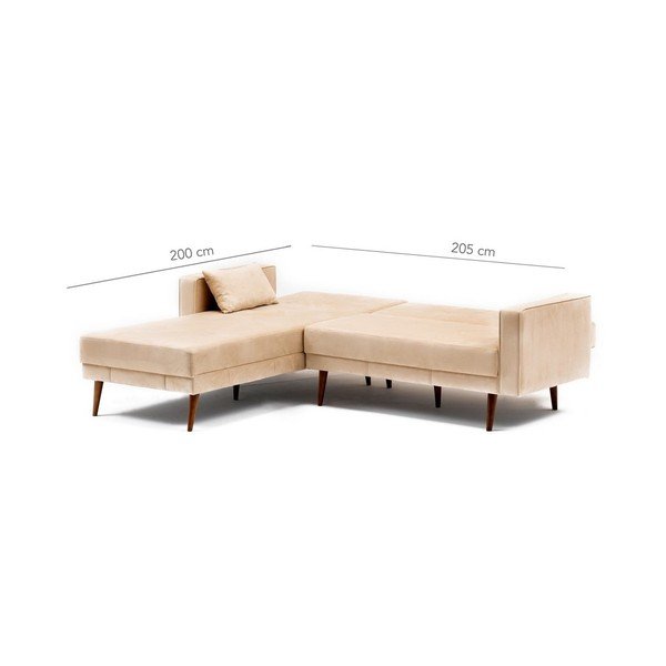 Divano letto crema Dublino, angolo sinistro - Balcab Home-image-3