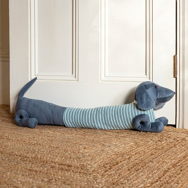 Paraspifferi per porta verde/grigio 17x76 cm Sausage Dog – Rex London-image-1