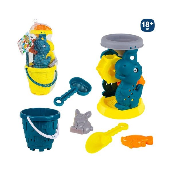 Set da gioco da spiaggia con secchiello paletta e rastrello - Juinsa-image-2