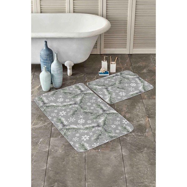 Tappetini da bagno grigi in set da 2 60x100 cm - Mila Home-image-3