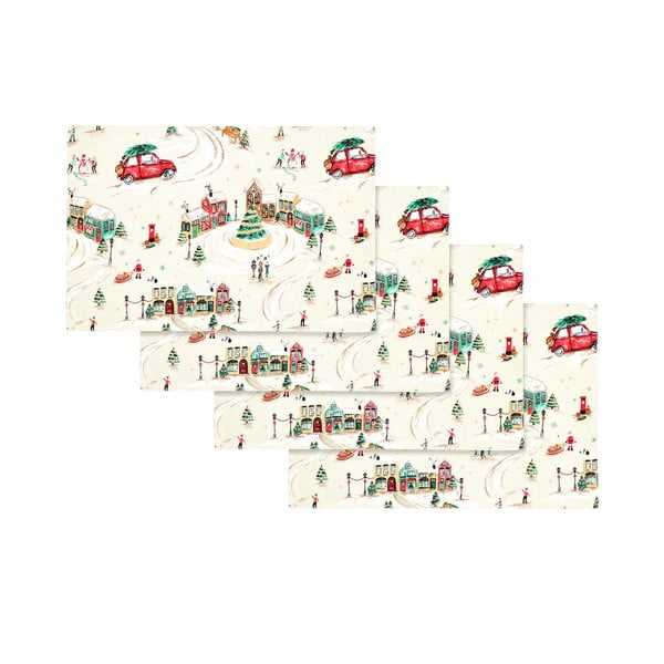 Tovagliette in set in cotone 4 pz 30x46 cm Christmas Town – Catherine Lansfield