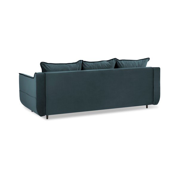 Divano letto in velluto blu petrolio Basso - Kooko Home-image-3