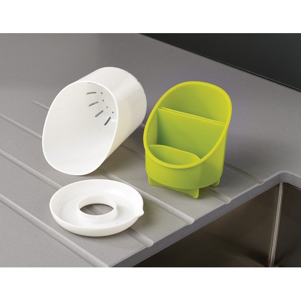 Vassoio di sgocciolamento bianco e verde per posate e utensili da cucina Dock - Joseph Joseph-image-4