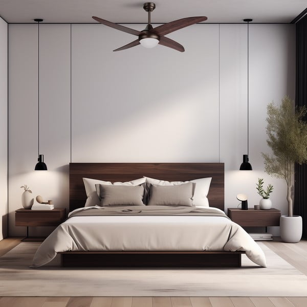 Plafoniera LED in colore naturale scuro ø 13 cm Regal - SULION-image-1