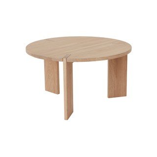 Tavolino da salotto rotondo di colore naturale in rovere massiccio ø 65 cm Oy – OYOY Living Design