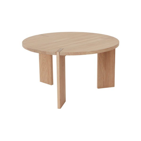 Tavolino da salotto rotondo di colore naturale in rovere massiccio ø 65 cm Oy – OYOY Living Design