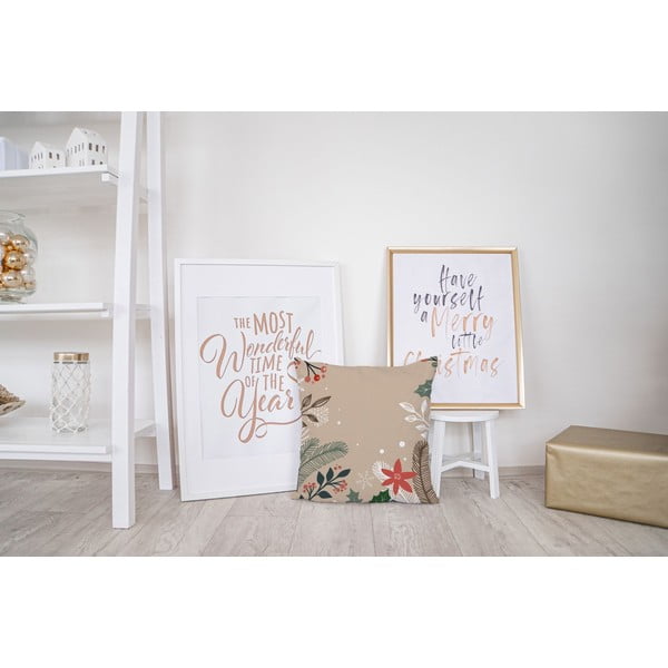 Cuscino natalizio con rivestimento in cotone Rami, 45 x 45 cm Frosted Branches - Butter Kings-image-2