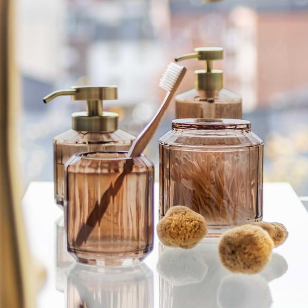 Bicchiere di vetro marrone per spazzolini da denti Vision - Mette Ditmer Denmark-image-3