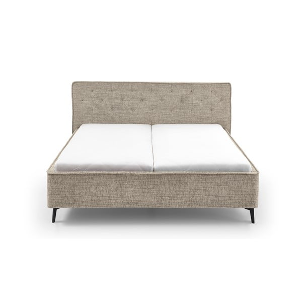 Letto matrimoniale imbottito beige rete non inclusa 180x200 cm Alicante – Meise Möbel-image-3