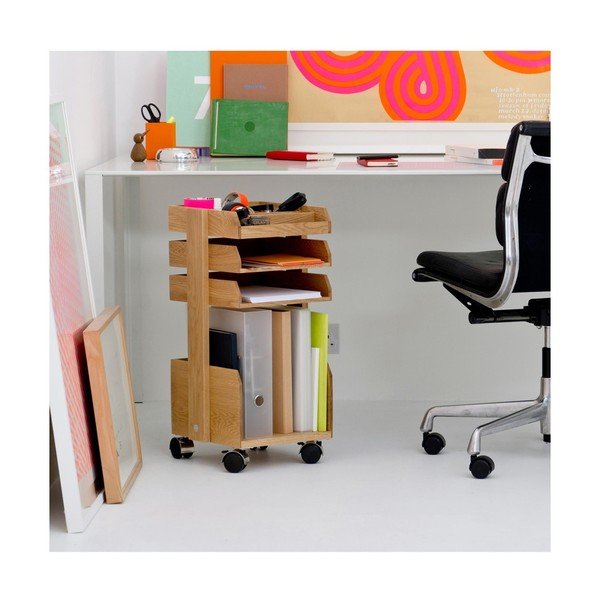 Organizer mobile in legno di quercia Quercia Casper - Wireworks-image-1