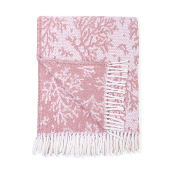 Plaid rosa con contenuto di cotone , 140 x 180 cm Coral - Euromant