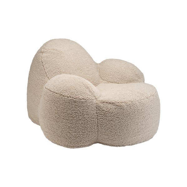 Pouf a sacco per bambini beige con rivestimento in pelliccia sintetica Momo – Wigiwama