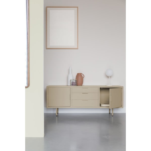 Cassettiera beige 140x55x40 cm Kos – White Label-image-1