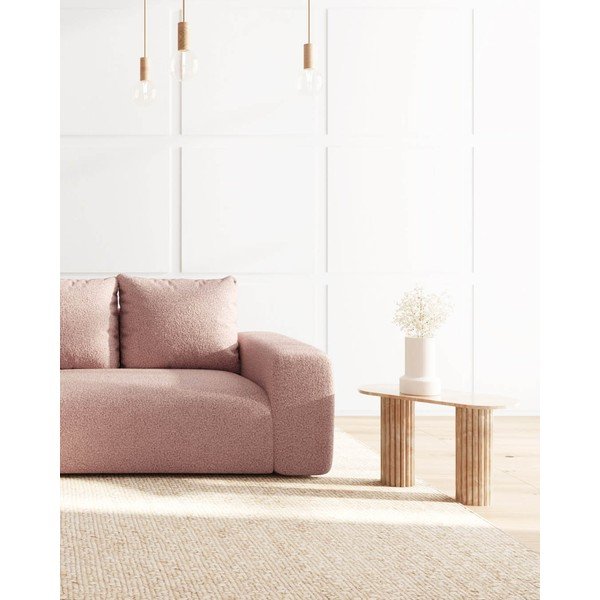 Divano angolare rosa chiaro in tessuto bouclé (angolo sinistro) Feiro - MESONICA-image-4