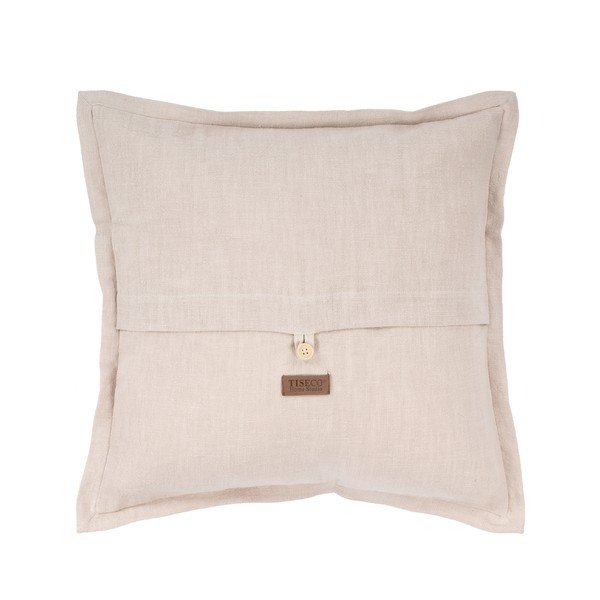 Cuscino beige con lino , 45 x 45 cm - Tiseco Home Studio-image-1