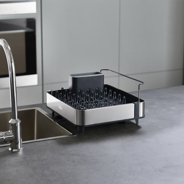 Scolapiatti regolabile grigio scuro in acciaio inox 36x32 cm Extend Steel – Joseph Joseph-image-3