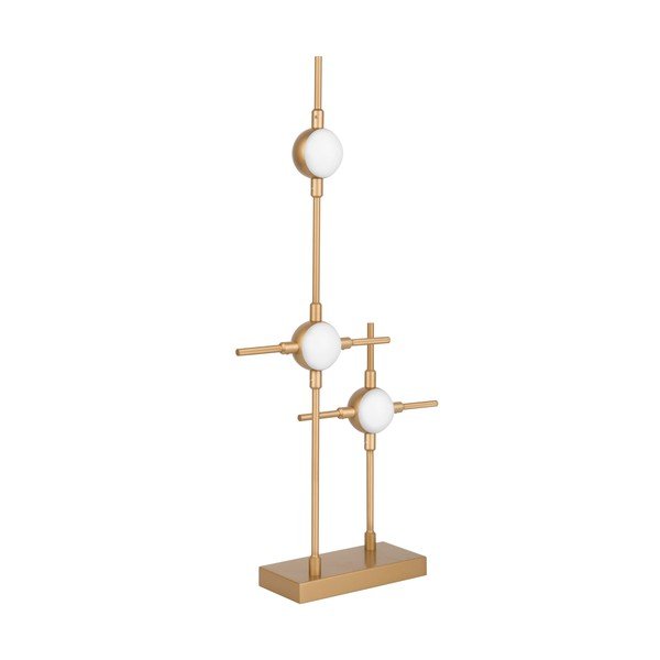Lampada da tavolo LED dorata in metallo con paralume in vetro acrilico (altezza totale 52 cm) Atomo – Nova Luce