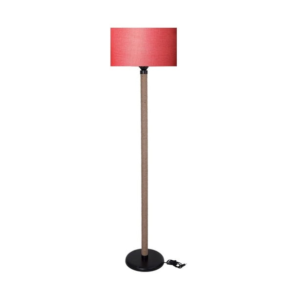 Lampada a stelo con paralume rosso Rope - Kate Louise