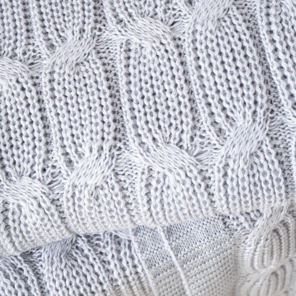 Coperta grigia a maglia 130x170 cm Chunky Marl Knit - Catherine Lansfield-image-1