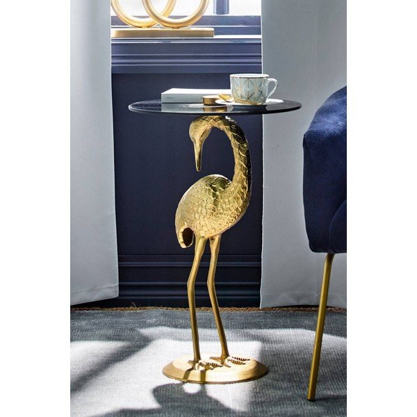 Tavolino rotondo con piano in vetro ø 40 cm Galapagos – Jotex-image-3
