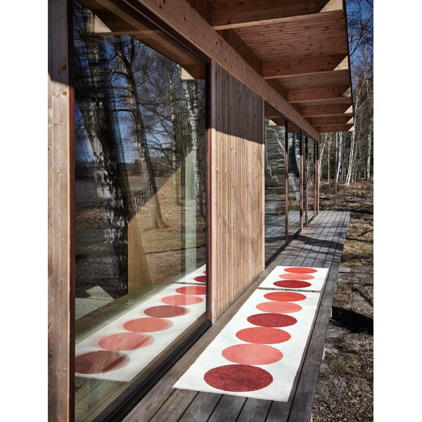 Tappeto da interno/esterno rosso/color crema 70x140 cm Otto Berry – Pappelina-image-3