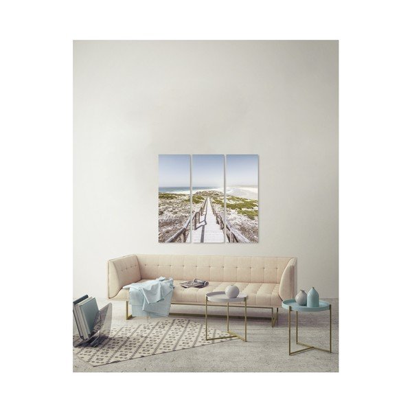 Quadro in più parti Tela in riva al mare, 27 x 75 cm - Styler-image-1