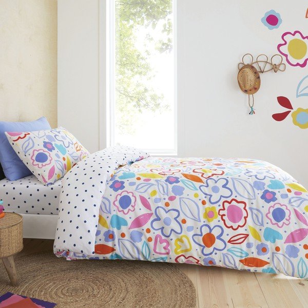 Biancheria da letto in cotone per bambini 200x135 cm Blomme Floral - Pineapple Elephant-image-1