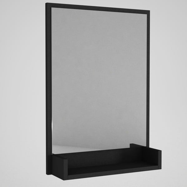 Specchio da parete con cornice nera e mensola Hanna Costa - Tera Home