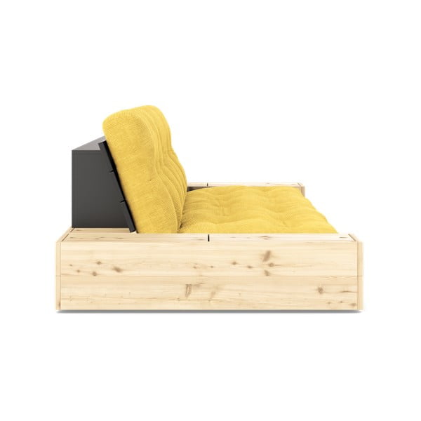 Divano letto in velluto a coste giallo 244 cm Base - Karup Design-image-3