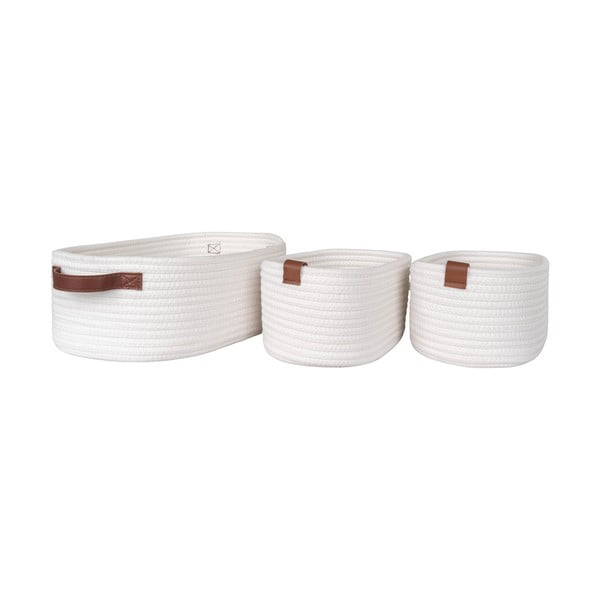 Set di cestini per il bagno in tessuto 3 pz 35x25x13 cm Jarana - House Nordic