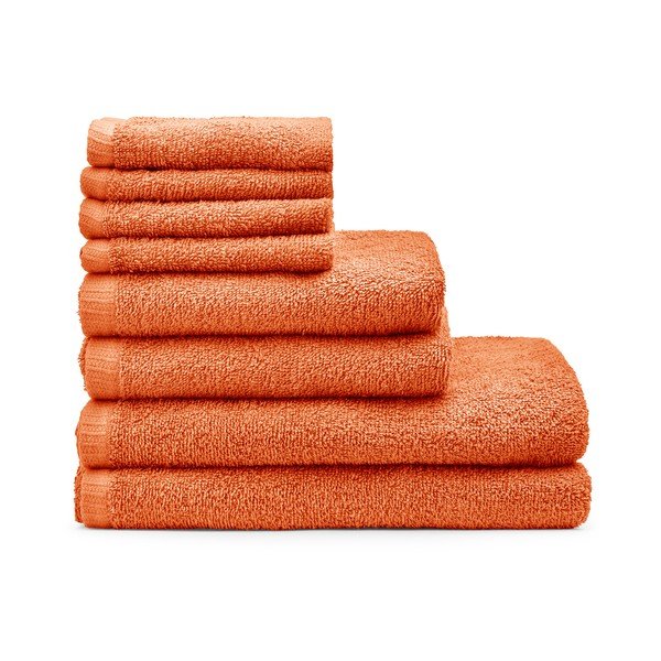 Set di asciugamani per viso e corpo con asciugatura rapida arancioni in cotone 8 pz Quick Dry – Catherine Lansfield