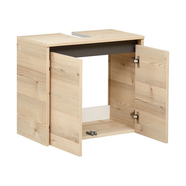 Mobile da lavabo di colore naturale con effetto pino da appendere 53x60 cm Quickset 393 – Pelipal-image-1