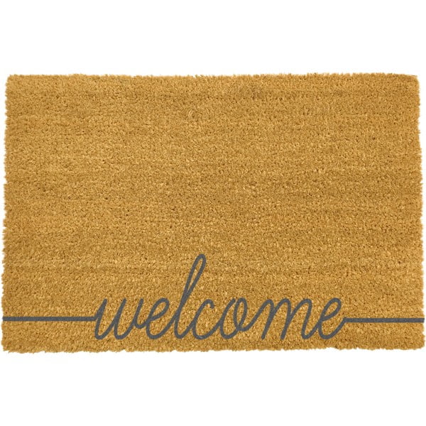 Tappeto di cocco naturale grigio d, 40 x 60 cm Welcome Scribble - Artsy Doormats