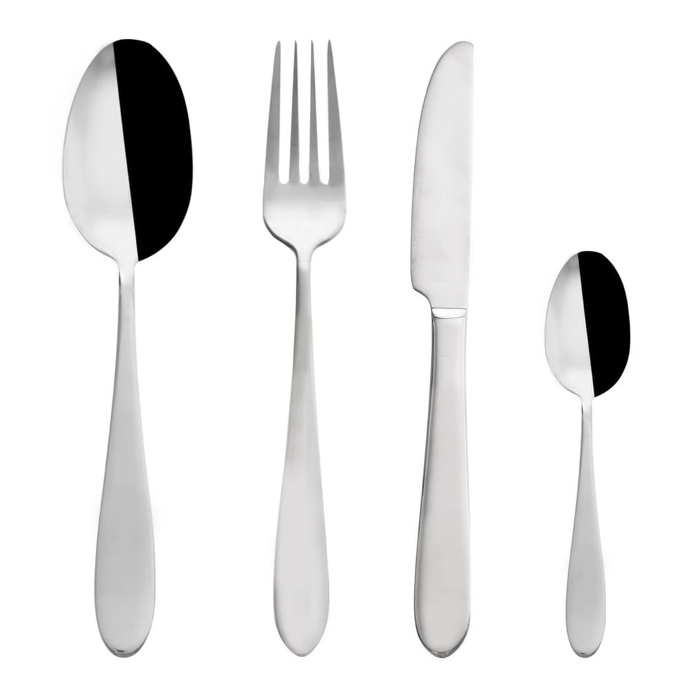 Posate argentate in acciaio inox 24 pz Mirror – Orion | Posate