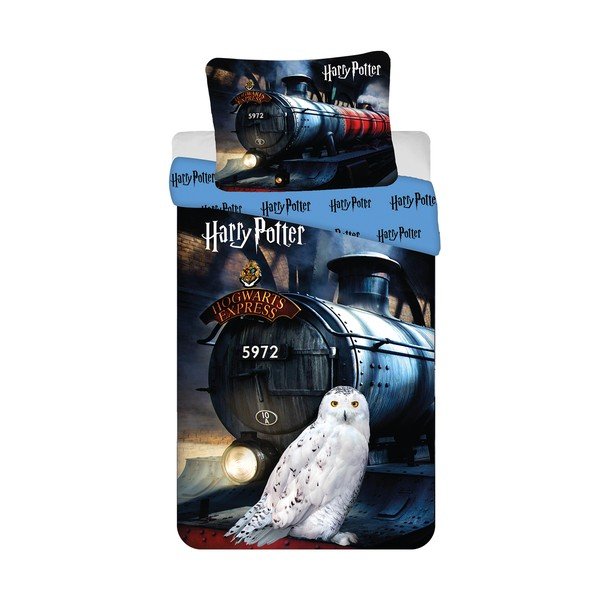 Set copripiumino e federa da bambini in cotone per letto singolo 140x200 cm Harry Potter "Hogwarts Express" – Jerry Fabrics