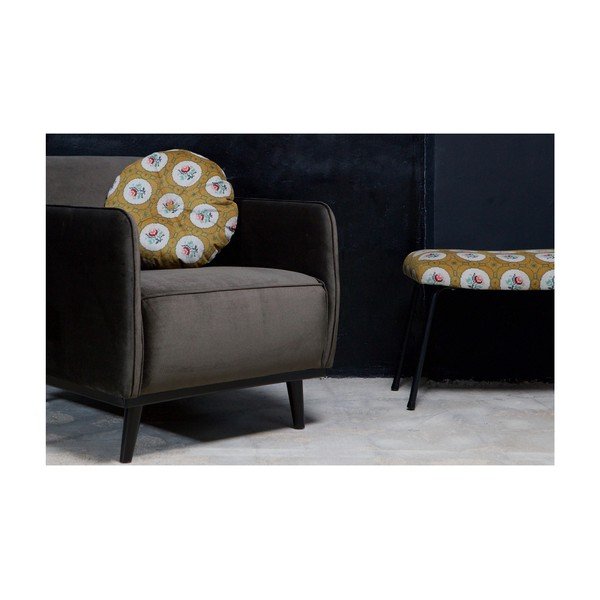 Cuscino decorativo rotondo, giallo ocra , ø 45 cm Granny - BePureHome-image-1