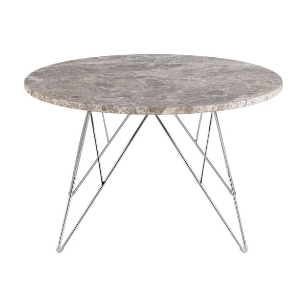 Tavolino rotondo in marmo grigio ø 80 cm Prunus - Actona-image-4