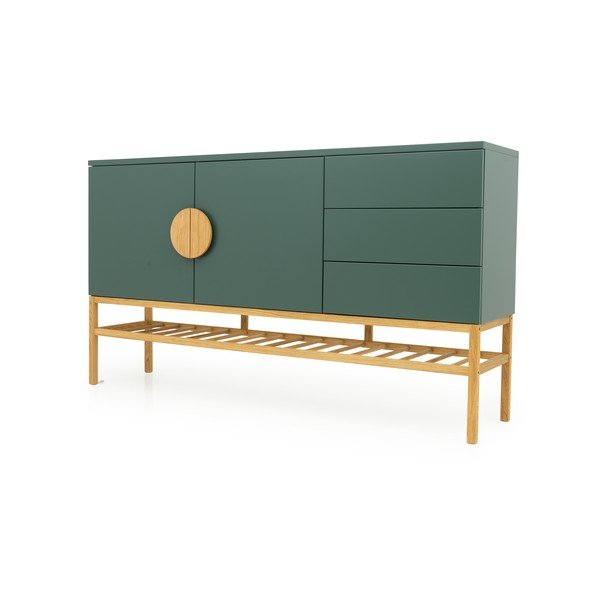 Credenza verde con gambe in legno di quercia Scoop - Tenzo-image-2