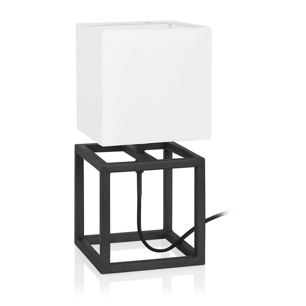Lampada da tavolo in bianco e nero Cube, 15 x 15 cm - Markslöjd