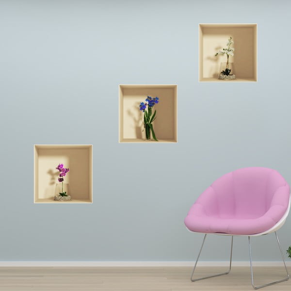 Set di 3 adesivi con effetto 3D Orchidee - Ambiance-image-1