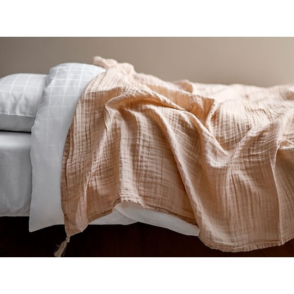 Copriletto in cotone beige per letto matrimoniale , 200 x 260 cm Poetry - Södahl-image-2