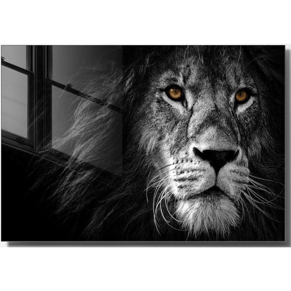 Pittura su vetro 70x50 cm Lion - Wallity