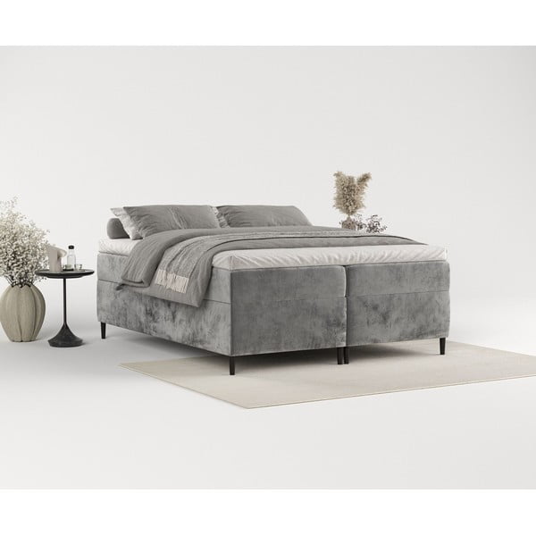 Letto boxspring grigio scuro con contenitore 180x200 cm Araya - Maison de Rêve-image-3