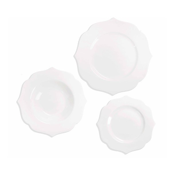 Set da pranzo in new bone china 18 pz per 6 persone Queen – Brandani