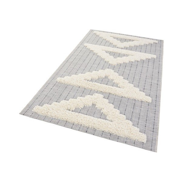 Tappeto grigio Handira Triangles, 170 x 115 cm - Mint Rugs-image-1