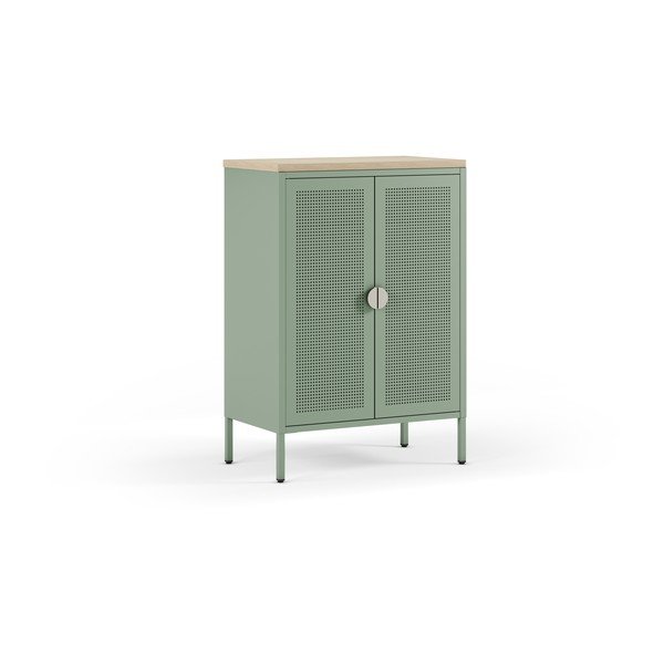 Armadietto color menta/di colore naturale in metallo 70x100x40 cm Sayla – Marckeric