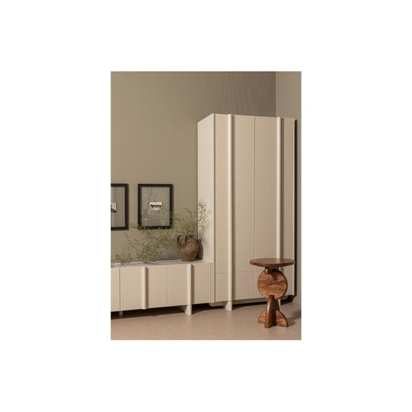 Tavolo TV modulare crema in legno di pino 200x53 cm Basu - WOOOD-image-1