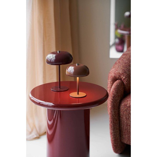 Lampada da tavolo burgundy in metallo (altezza totale 23 cm) Margate – House Nordic-image-1